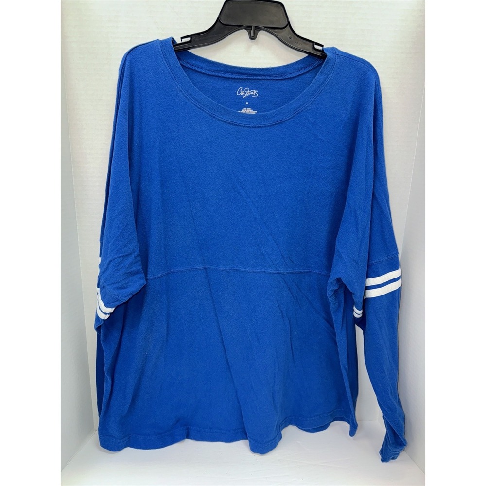 City Streets Shirt Women's Size XL Blue Long Sleeve T Shirt